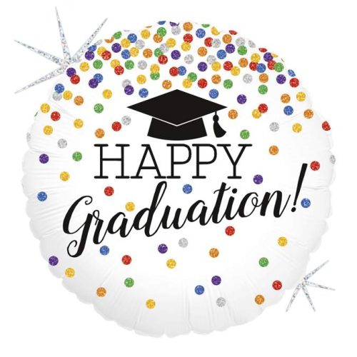 18 Μπαλόνι αποφοίτησης Happy Graduation γκλίτερ