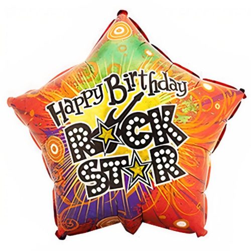 18 Μπαλόνι αστέρι Happy Bday Rock Star