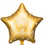 18 Μπαλόνι Αστέρι Happy Birthday Χρυσό