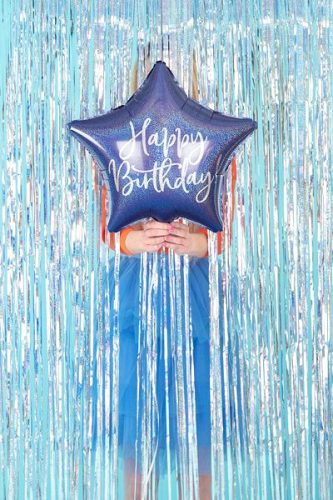 18 Μπαλόνι Αστέρι Happy Birthday Μπλε Navy