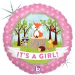 18 Μπαλόνι γέννησης Woodland Baby Girl