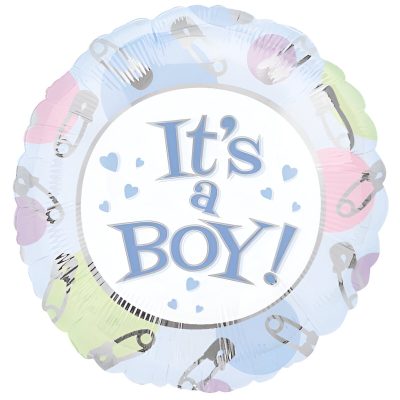 18 Μπαλόνι γέννησης It's a Boy με παραμάνες