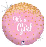 18 Μπαλόνι γέννησης It's A Girl glittering