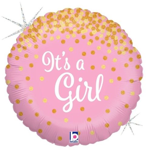 18 Μπαλόνι γέννησης Its a Girl με γκλίτερ