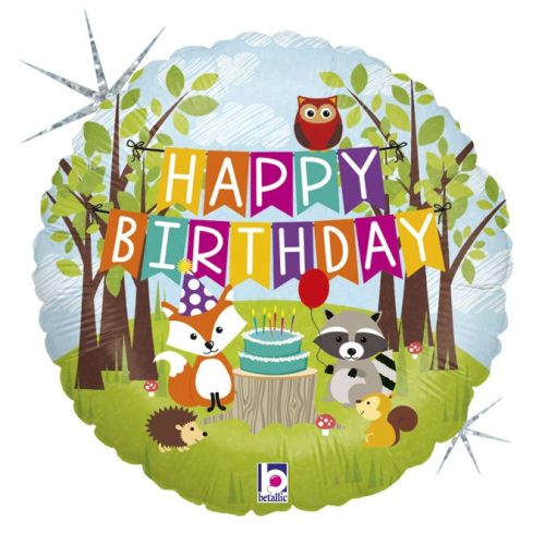 18 Μπαλόνι Happy Birthday Ζωάκια Δάσους