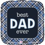 18 Τετράγωνο Μπαλόνι Best Dad Ever Καρό