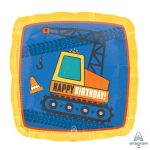 18 Τετράγωνο μπαλόνι Construction Birthday