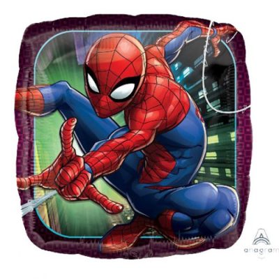 18 Τετράγωνο μπαλόνι Spiderman Animated