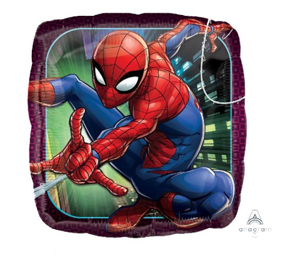 18 Τετράγωνο μπαλόνι Spiderman Animated