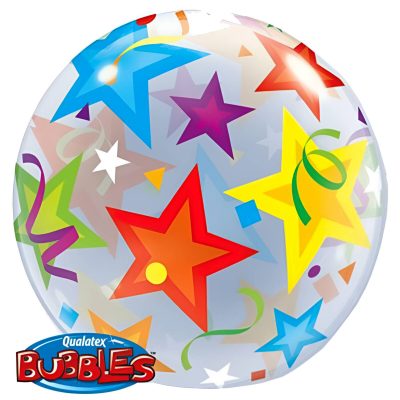 22 Μπαλόνι bubble πολύχρωμα Αστέρια