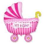 24 Μπαλόνι It's a Girl Καροτσάκι Ροζ