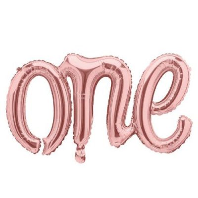 26 Μπαλόνι φράση One rosegold