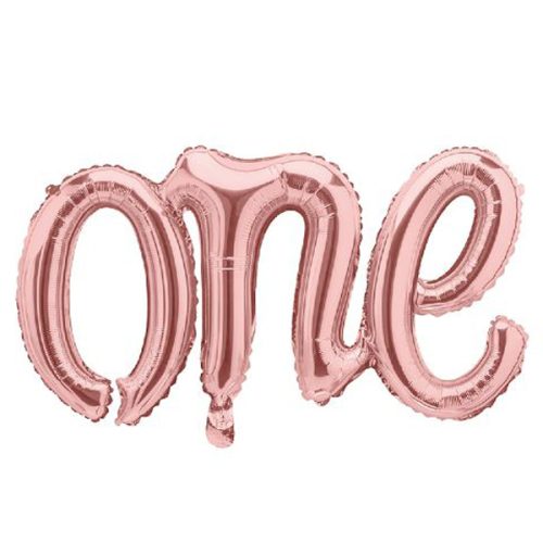 26 Μπαλόνι φράση One rosegold