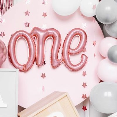 26 Μπαλόνι φράση One rosegold