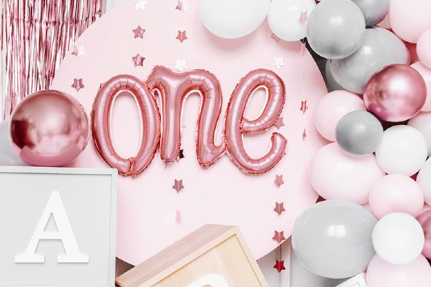 26 Μπαλόνι φράση One rosegold