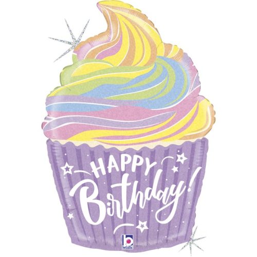27 Μπαλόνι Παστέλ Birthday Cupcake