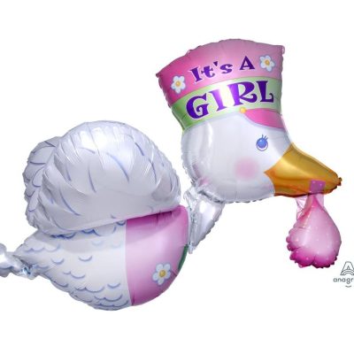 32 Μπαλόνι γέννησης Πελαργός It's a Girl