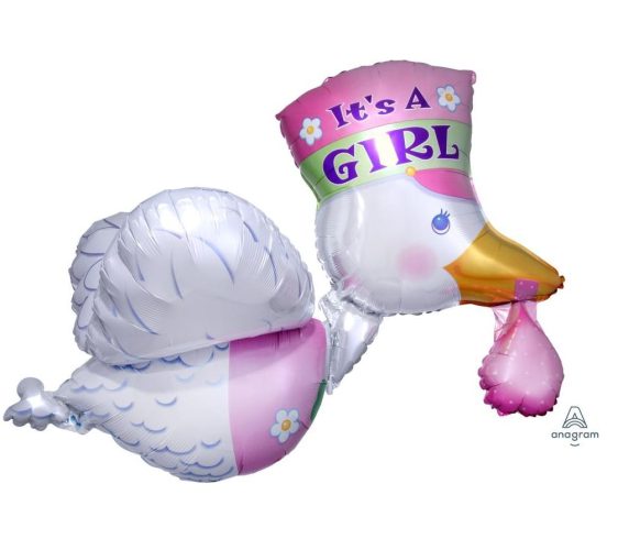 32 Μπαλόνι γέννησης Πελαργός It's a Girl