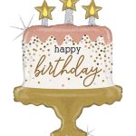 33 Μπαλόνι τούρτα Happy Birthday με κομφετί