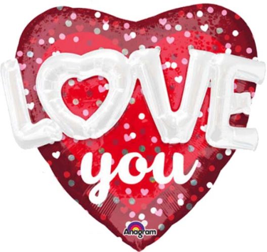 36'' 3D Μπαλόνι Καρδιά Love you