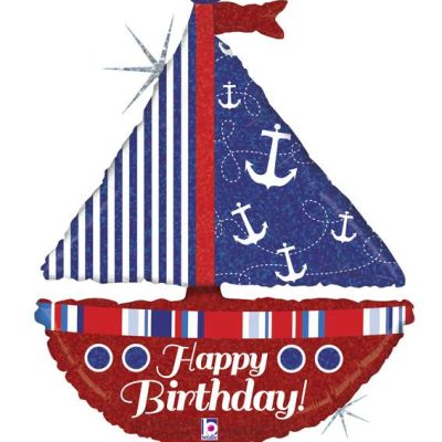 37 Μπαλόνι Kαράβι Happy Birthday