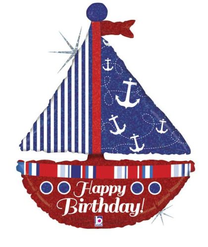 37 Μπαλόνι Kαράβι Happy Birthday