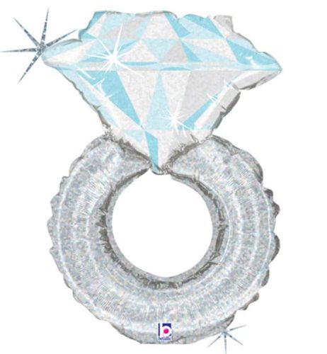 38 Μπαλόνι ασημί Mονόπετρο