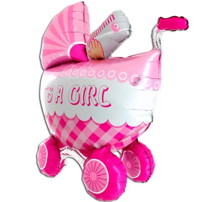 42 Μπαλόνι γέννησης καροτσάκι 3D Girl