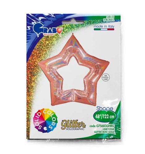 48 Μπαλόνι Rosegold Linky Αστέρι