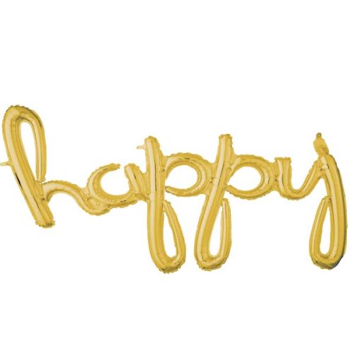58 Μπαλόνι γενεθλίων Happy Χρυσό