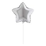 5″ Mini Shape μπαλόνι Ασημί Αστέρι με βαλβίδα