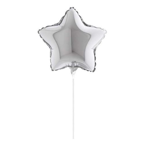 5″ Mini Shape μπαλόνι Ασημί Αστέρι με βαλβίδα