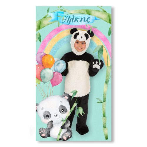 Αφίσα πάρτυ με φώτο αρκουδάκι Panda 1