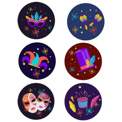 Αποκριάτικες Κονκάρδες (6 τεμ)