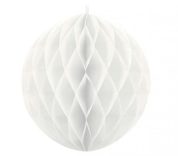 Άσπρη χάρτινη διακοσμητική μπάλα