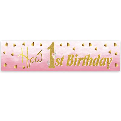 Banner με μήνυμα 1st Birthday Girl 1