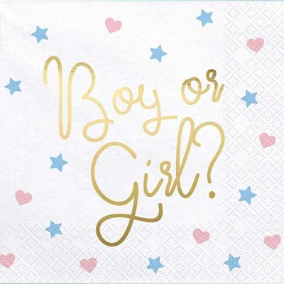 Χαρτοπετσέτες Boy or Girl για Gender Reveal 20 τεμ
