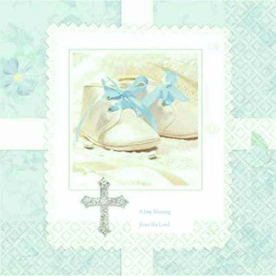 Χαρτοπετσέτες γαλάζιες baby shoes 16 τεμ