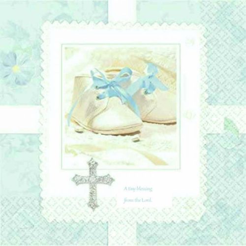 Χαρτοπετσέτες γαλάζιες baby shoes 16 τεμ