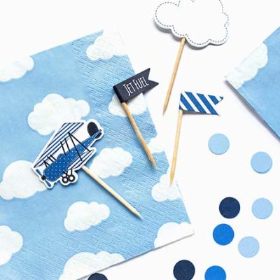 Χαρτοπετσέτες γαλάζιες με συννεφάκια 20 τεμ