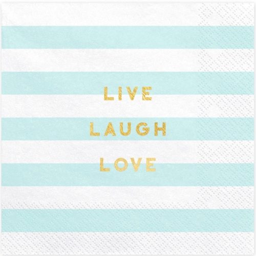 Χαρτοπετσέτες Γαλάζιες ριγέ - Live Laugh Love 20 τεμ