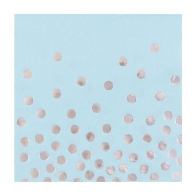 Χαρτοπετσέτες Γαλάζιο με ασημί πουά 20 τεμ