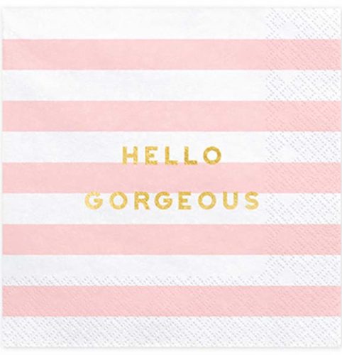 Χαρτοπετσέτες Ροζ ριγέ - Hello Gorgeous 20 τεμ