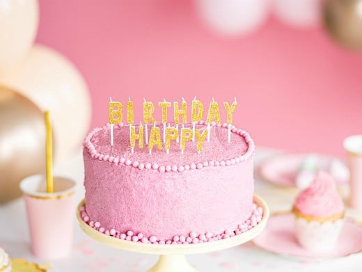 Χρυσά κεράκια Happy Birthday με γκλίτερ