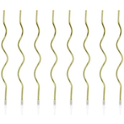 Χρυσά ψηλά κεράκια Curl 8 τεμ