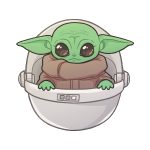Διακοσμητική ξύλινη φιγούρα Baby Yoda
