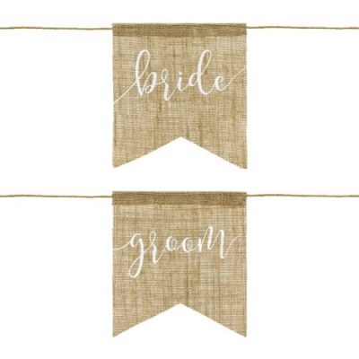 Διακοσμητικά καρέκλας γάμου Bride & Groom