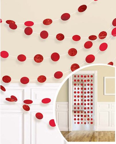 Διακοσμητική Κόκκινη κουρτίνα με γκλίτερ