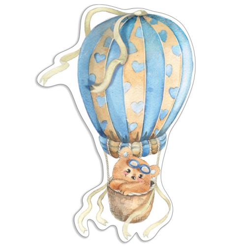 Διακοσμητική ξύλινη φιγούρα Αερόστατο Αρκουδάκι