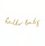 Διακοσμητικό μπάνερ χρυσό Hello Baby 70 εκ.